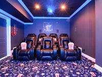 Modest Popcorn Themed Basement Theater